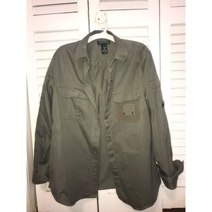 Ralph Lauren army green long sleeve top